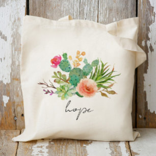 Tote Bag Cactus, Mariage de nom personnalisé Braidsmaid per
