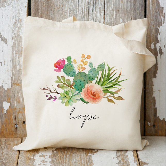 Tote Bag Cactus, Mariage de nom personnalisé|Braidsmaid per (Créateur téléchargé)
