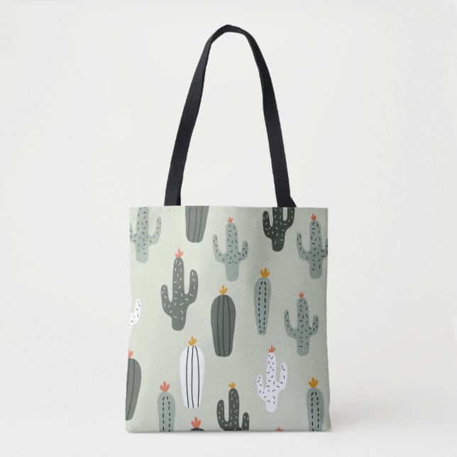 Tote Bag Cactus mignons sans couture motif, arrière - plan  (Devant)