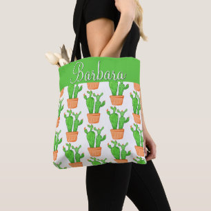 Tote Bag Cactus Succulent du désert Floral Personnalisé