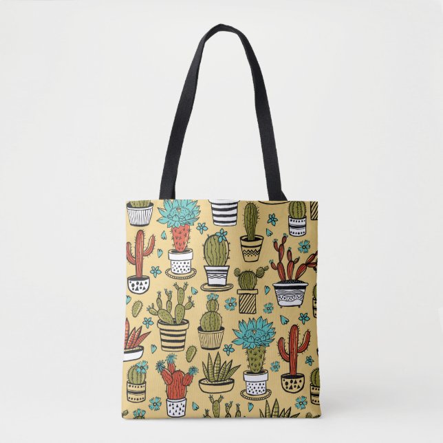 Tote Bag Cactus Succulent : Esquisse tirée à la main (Devant)