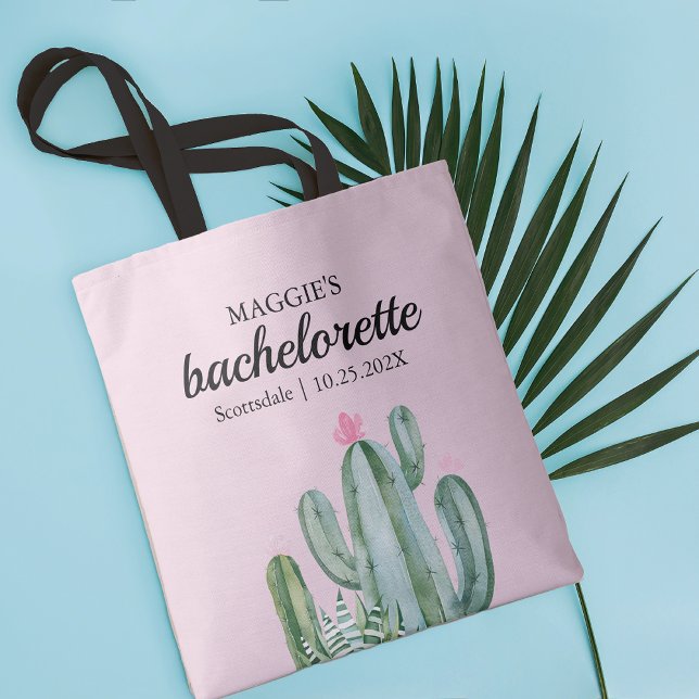 Tote Bag Cactus Succulent Fleur Bachelorette Favoriser (Créateur téléchargé)