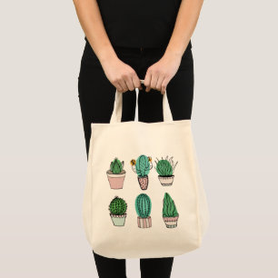 Tote Bag Cactus succulents en pots plante illustration