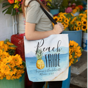 Tote Bag Cadeau aquarelle de la tribu de plage des célibata