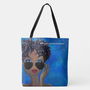 Tote Bag Cadeau bleu d'art noir de sororité
