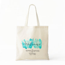 Cadeau bleu de destination de mariage d'accueil