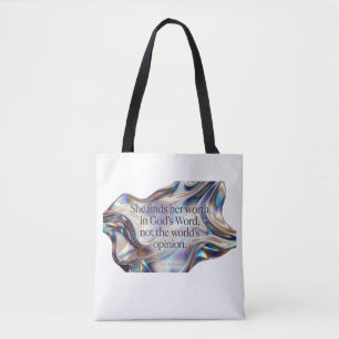 Tote Bag Cadeau Chrétien esthétique mignon ; Valeur dans la