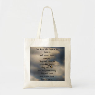 Tote Bag Cadeau chrétien fait sur commande de vers de bibl