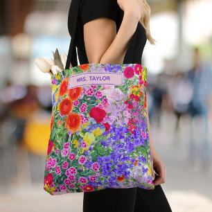 Tote Bag Cadeau Coloré pour Enseignant – Floral Personnalis