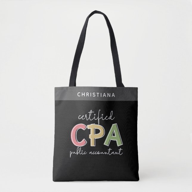 Tote Bag Cadeau comptable public certifié CPA personnalisé (Devant)