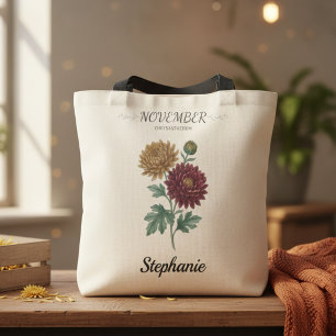 Tote Bag Cadeau d'anniversaire de novembre Fleur de naissan