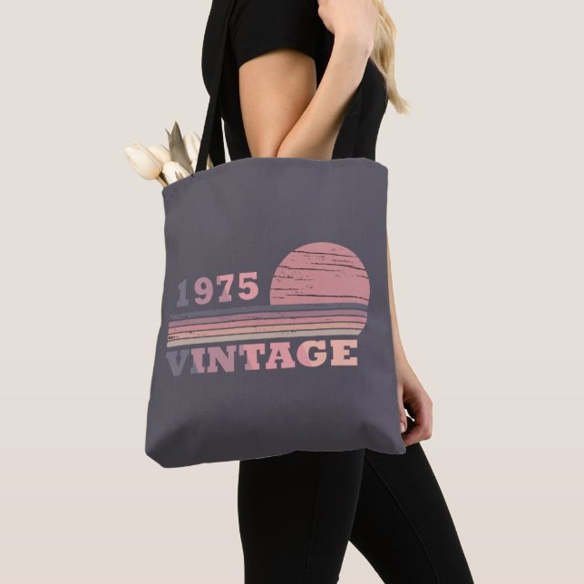 Tote Bag cadeau d'anniversaire millésime 1975 (De près)