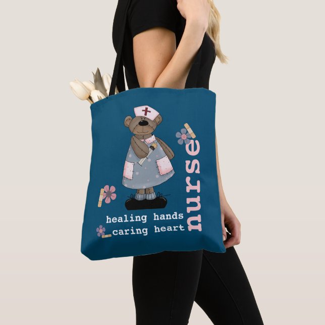Tote Bag Cadeau d'appréciation de l'infirmière de l'ours en (De près)