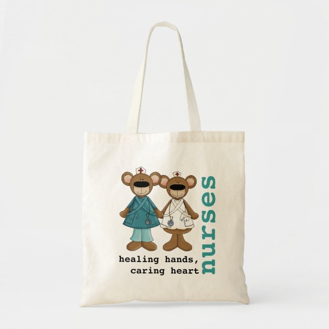 Tote Bag Cadeau d'appréciation des infirmières Nounours mig (Devant)