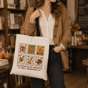 Tote Bag Cadeau d'automne pour enseignant Illustration de t