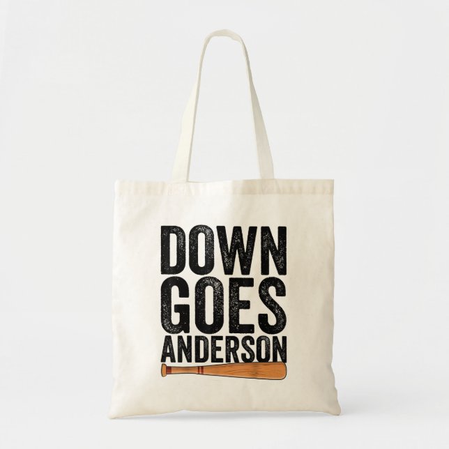Tote Bag Cadeau de baseball drôle DOWN GOES ANDERSON ANDERS (Devant)