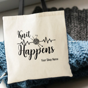 Tote Bag Cadeau de battement de coeur Knit Happens pour tri