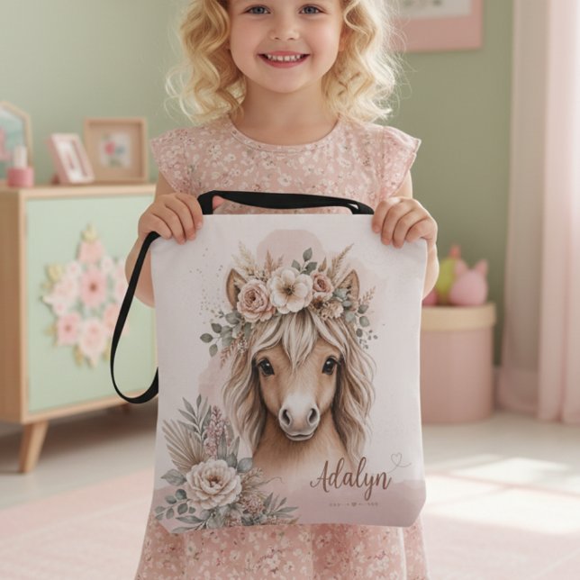 Tote Bag Cadeau de cheval pour filles bohèmes mignonnes (Créateur téléchargé)