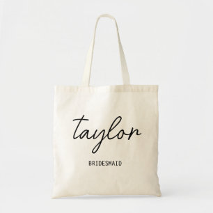 Tote Bag Cadeau de demoiselle d'honneur de mariage à typogr