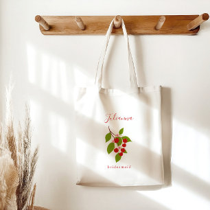 Tote Bag Cadeau de Demoiselle d'Honneur Personnalisé Cerise