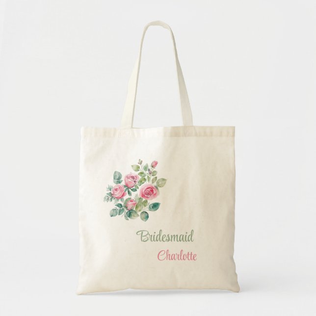 Tote Bag Cadeau de demoiselle d'honneur unique en rose blus