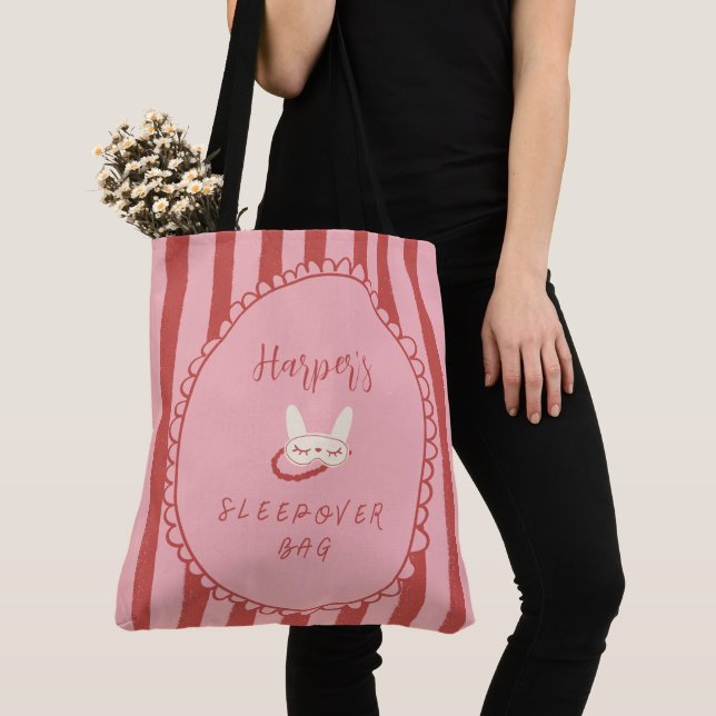 Tote Bag cadeau de faveur d'anniversaire de soirée pyjama (De près)