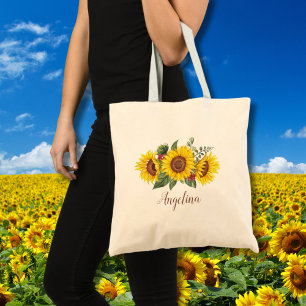 Tote Bag Cadeau de Fête des mariées de tournesol jaune