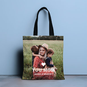 Tote Bag Cadeau de fête des mères avec photo personnalisée 