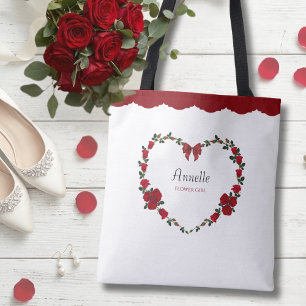Tote Bag Cadeau de Fille Fleuriste de Roses Rouges Douces