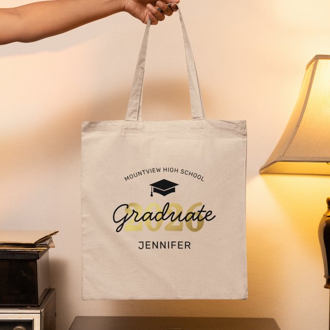 Tote Bag Cadeau de fin d'études 2025 Black Gold (Créateur téléchargé)