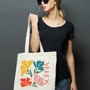 Tote Bag Cadeau de fleur funky rétro personnalisé