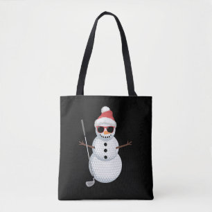 Tote Bag Cadeau de golfeur de Noël boule de golf bonhomme d
