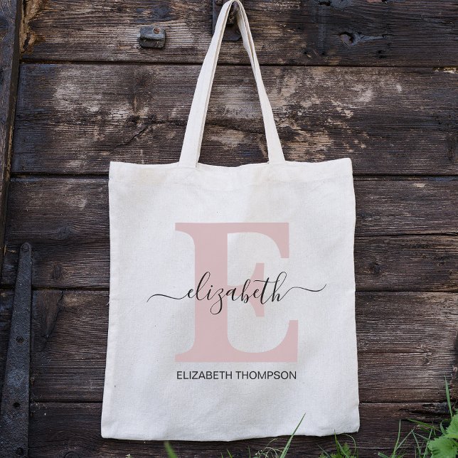 Tote Bag Cadeau de mariée sur mesure rose et noir (Créateur téléchargé)