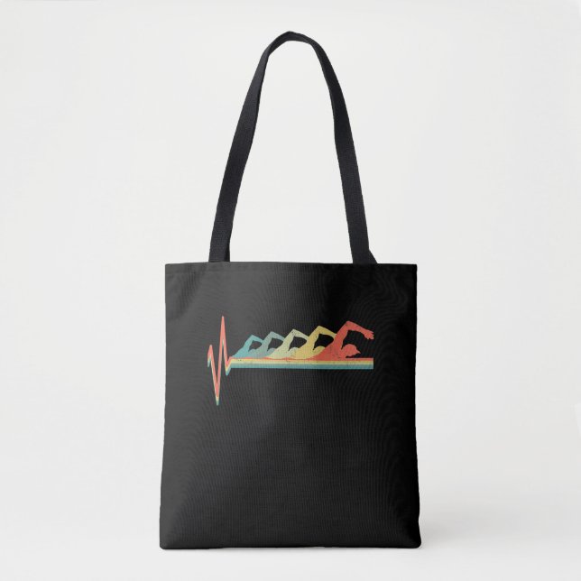 Tote Bag Cadeau de natation Heartbeat Premium (Devant)