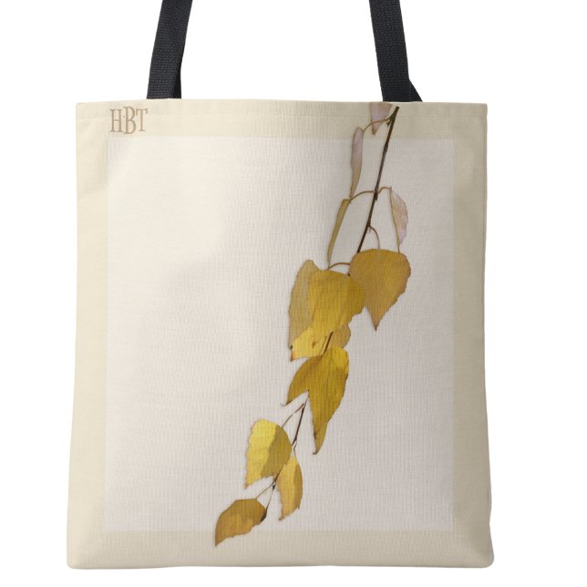 Tote Bag Cadeau de Noël à monogramme élégant feuille de bou (Créateur téléchargé)
