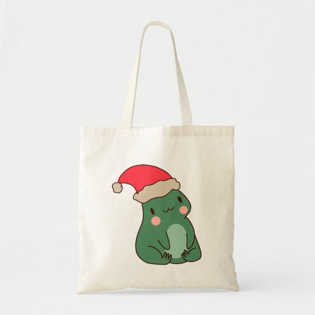 Tote Bag Cadeau de Noël Grenouille Kawaii (Devant)
