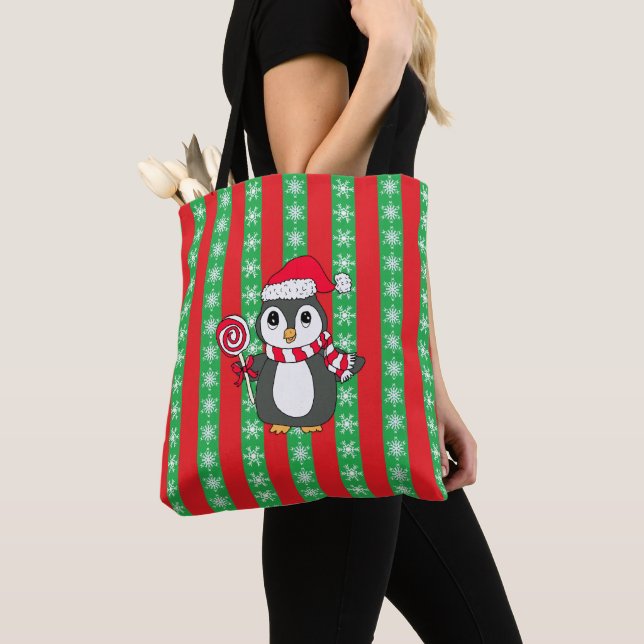Tote Bag Cadeau de Noël Penguin (De près)