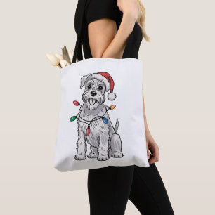Tote Bag Cadeau de Noël pour amateur de Miniature Schnauzer