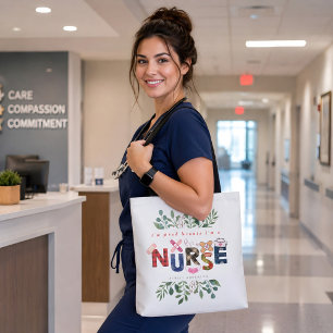 Tote Bag Cadeau de Noël pour infirmière avec nom personnali