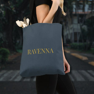 Tote Bag Cadeau de nom en or personnalisé Luxe Charbon pour