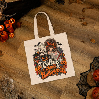 Tote Bag Cadeau de professeur Halloween Chaos Café Professe