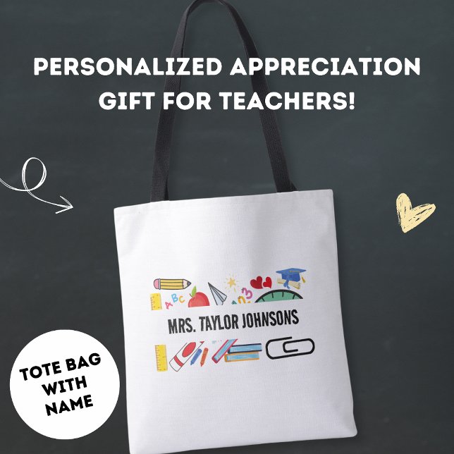 Tote Bag Cadeau de reconnaissance pour enseignant moderne É (Créateur téléchargé)
