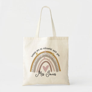 Tote Bag Cadeau de retraite arc-en-ciel enseignant coloré c