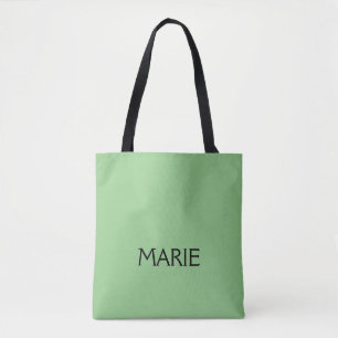 TOTE BAG CADEAU DE TEXTE AJOUTEZ VOTRE NOM VERT MINIMAL SIM