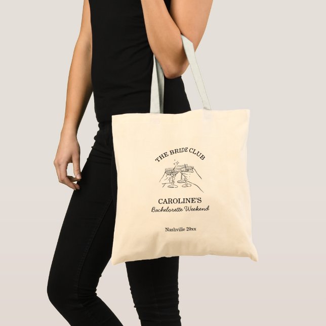Tote Bag Cadeau de week-end de club de mariée Cocktail  (Devant (produit))