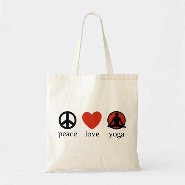 Tote Bag Cadeau de yoga d'amour de paix (Devant)