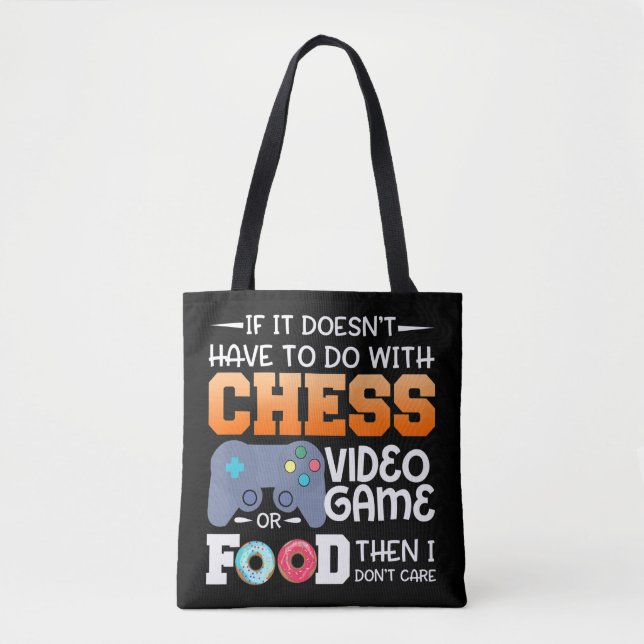 Tote Bag Cadeau d'échecs| Jeu Vidéo D'Échecs Ou Conception  (Devant)