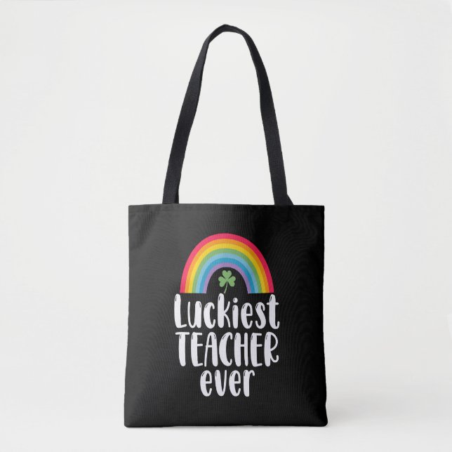 Tote Bag Cadeau d'école pour enseignant le plus chanceux St (Devant)