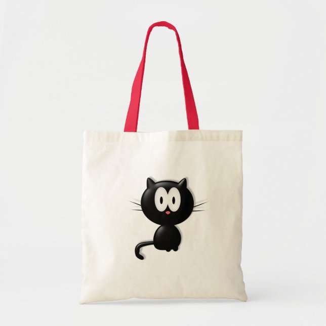 Tote Bag Cadeau d'Halloween à la chatte noire (Devant)
