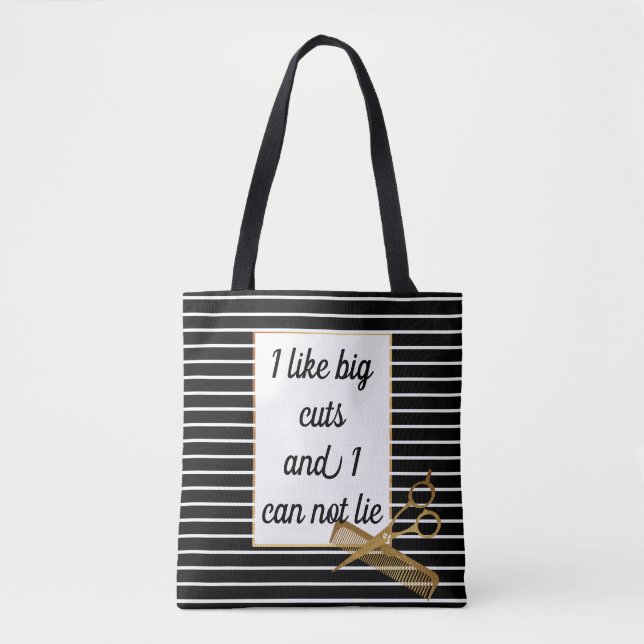 Tote Bag Cadeau drôle de coiffeur pour les grandes coupes (Devant)